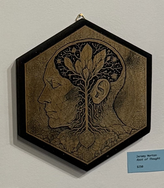 Jeremy Morton Hexagon — 11″ Signature Painted Wood-Burn Male (Limited Original)